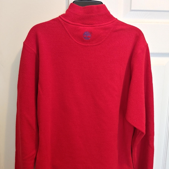 Timberland Red Fleece 3/4 Zip-Up Jacket Size Large - Picture 2 of 5